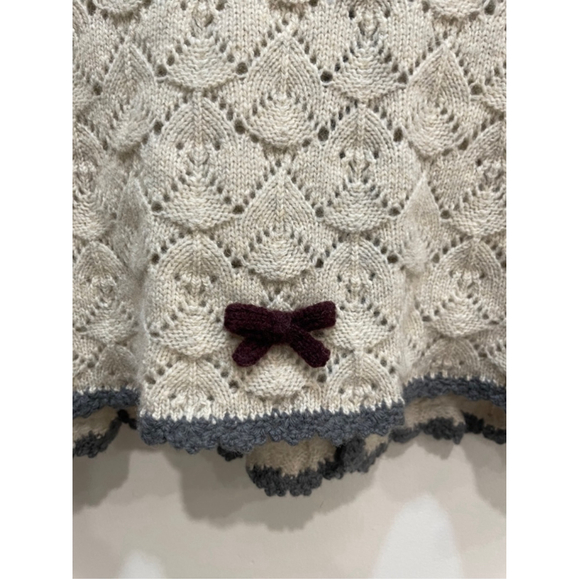 Odd Molly Y2K Wool Open Knit Crochet Cardigan Womens XS Coquette Fairy Ruffle - Picture 7 of 12